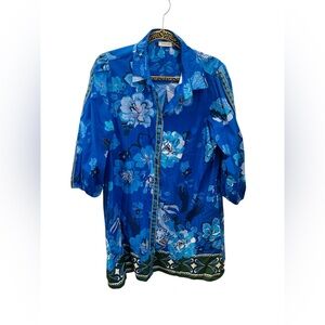 Maude Vivante Sapphire Floral Dress Size XL